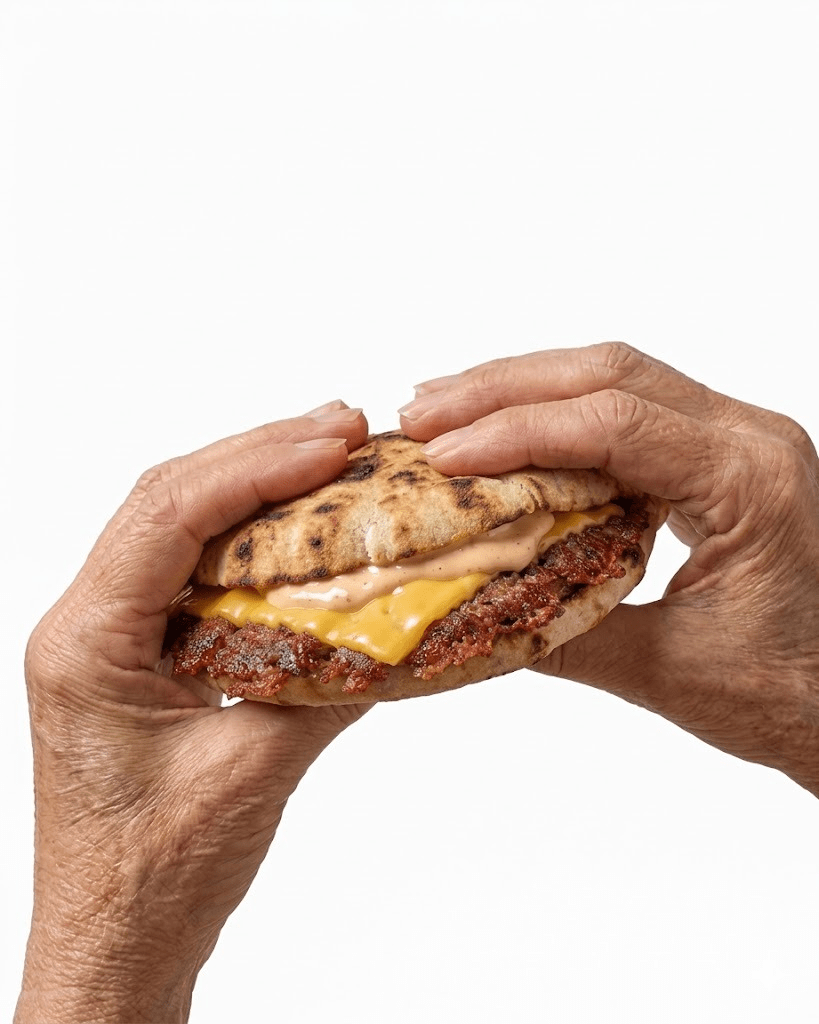 سماش برجر في خبز بلدي (Smashed Burger in Baladi Bread) - Buck’s Smash