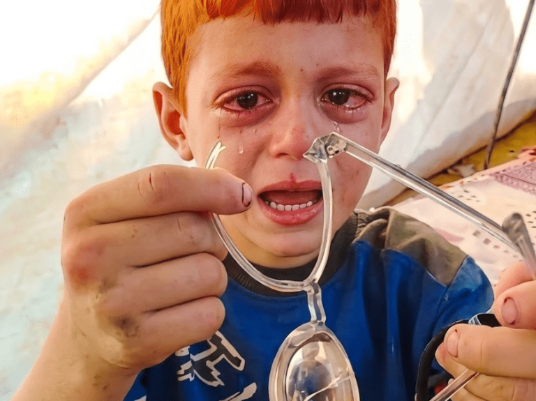 الطفل أيوب جنيد من غزة.. بكي على نظارته وأبكى العالم معه