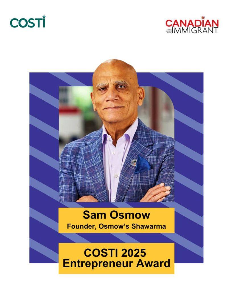 سام أوسمو صاحب مطاعم Osmow's Shawarma في كندا